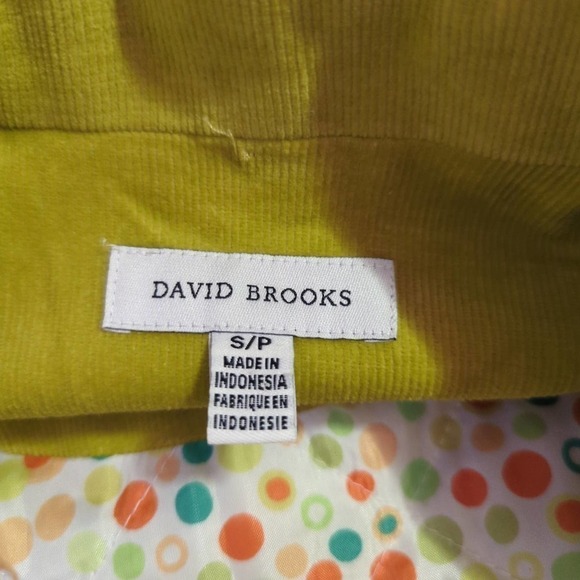 David Brooks Jacket Corduroy Lime Green Woman's Size Small Button Up Retro - Picture 9 of 12